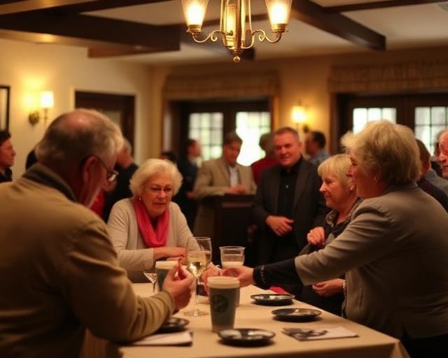 Veterans and guests enjoying a social meetup and community building event at a local venue.
